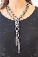 Paparazzi Accessories SCARFed for Attention Necklace Set-Gunmetal