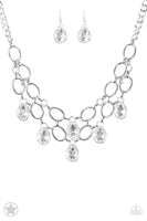 Paparazzi Accessories Show-Stopping Shimmer Necklace Set-White